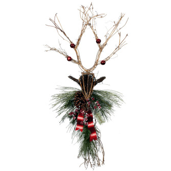 Deer & Pine Swag - Christmas - Hanging Christmas grapevine Deer Head for rent